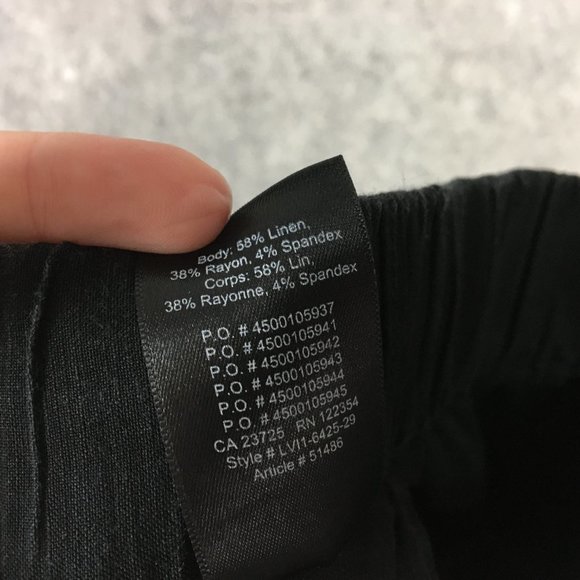 Babaton Pants XXS Linen Black Straight Crop Mid Rise Casual Drawcord Artizia - Picture 13 of 14